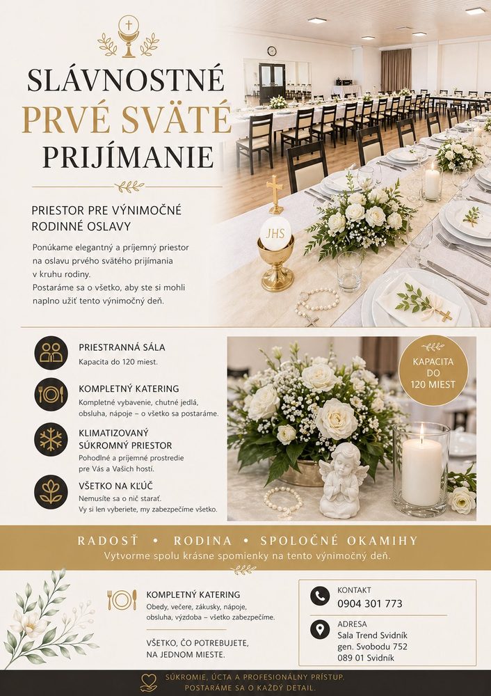 Prvé sväté prijímanie – Sála TREND Svidník